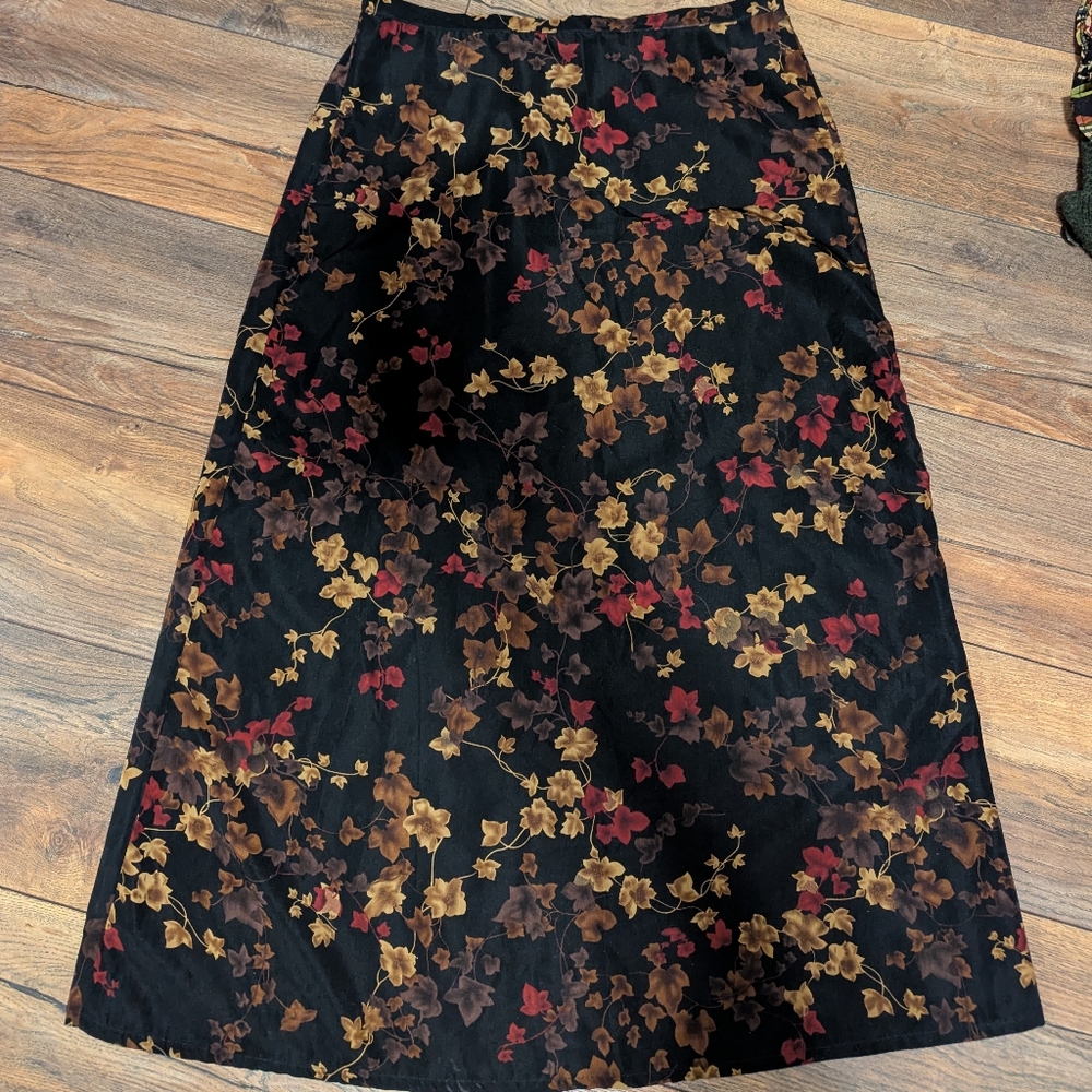 Floral Black and Brown Skirt